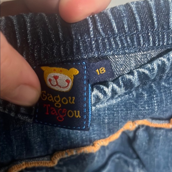 Blue and Orange Mini Bubble Skirt with Ruffled Tiers - Picture 2 of 5